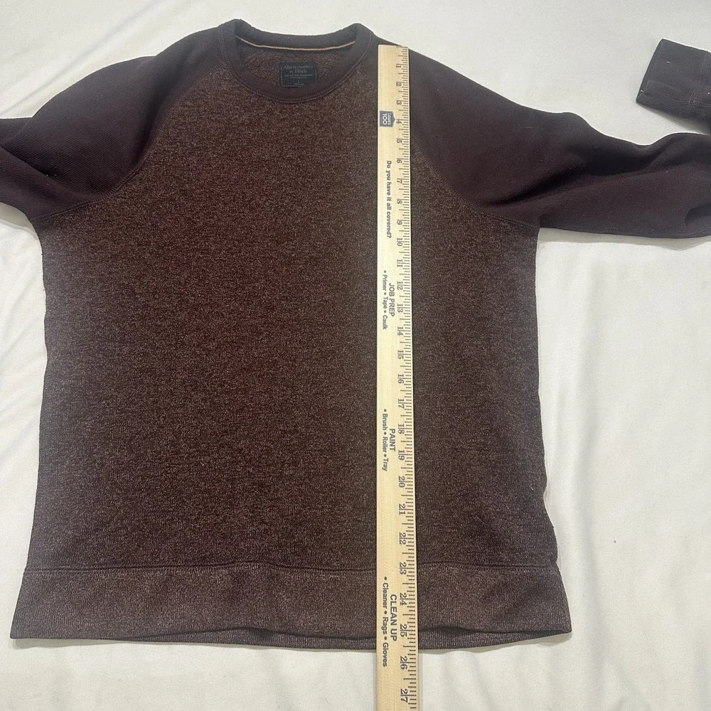 Abercrombie & Fitch Mens L Sherpa‎ Fleece Crewneck Sweatshirt Brown Pullover